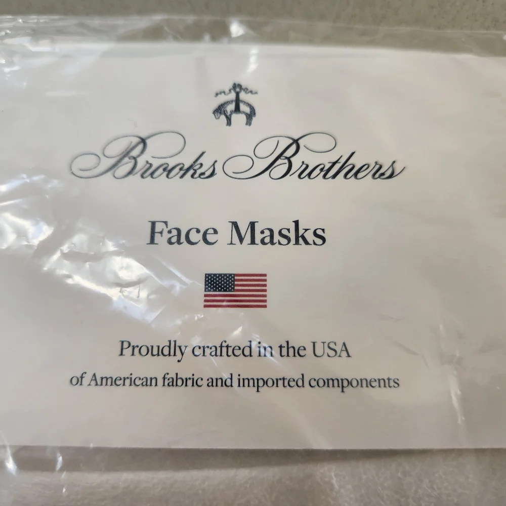 NIP 3 Brooks Brothers Face Masks -WHITE **NEW